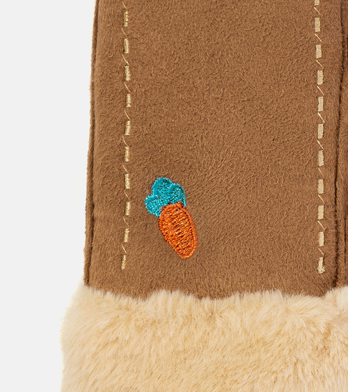 Rudos vaikiškos pirštinės Carrot