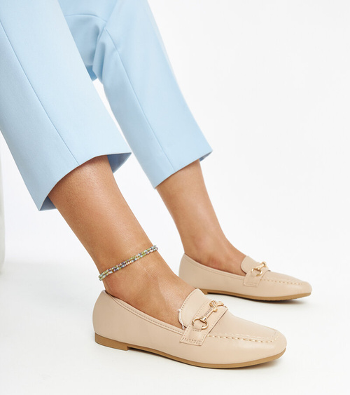 Smėlio spalvos dekoratyviniai mokasinai „Docherty“