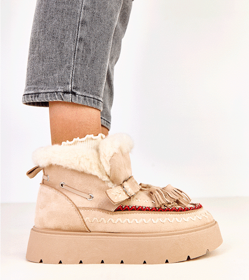 Smėliniai sniego batai ant platformos su kutais Maurisa