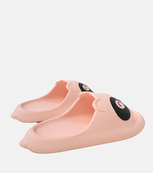 Rožinės vaikiškos šlepetės su pandos motyvu Ketti