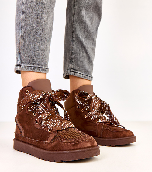 Rudi aukšti sportiniai batai su storais raišteliais Klevis