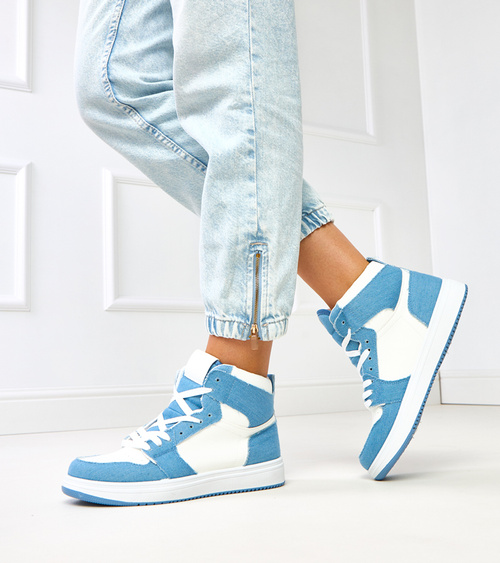 Aukšti sportbačiai virš kulkšnies su džinso motyvu Kasna