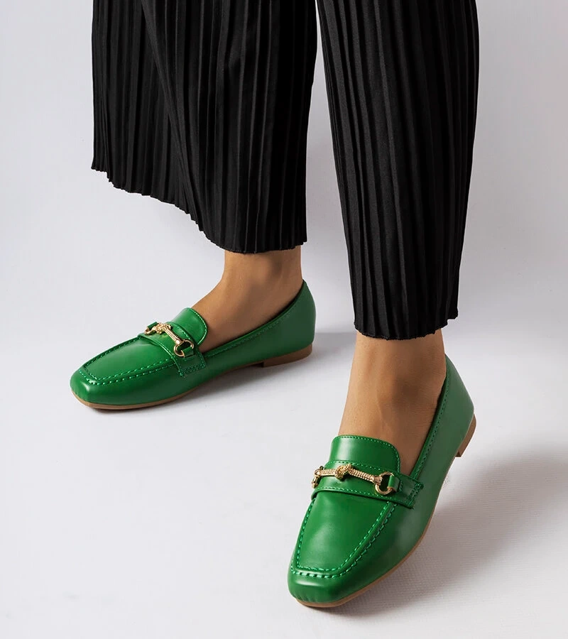 Žalios puošnios mokasinai „Docherty“