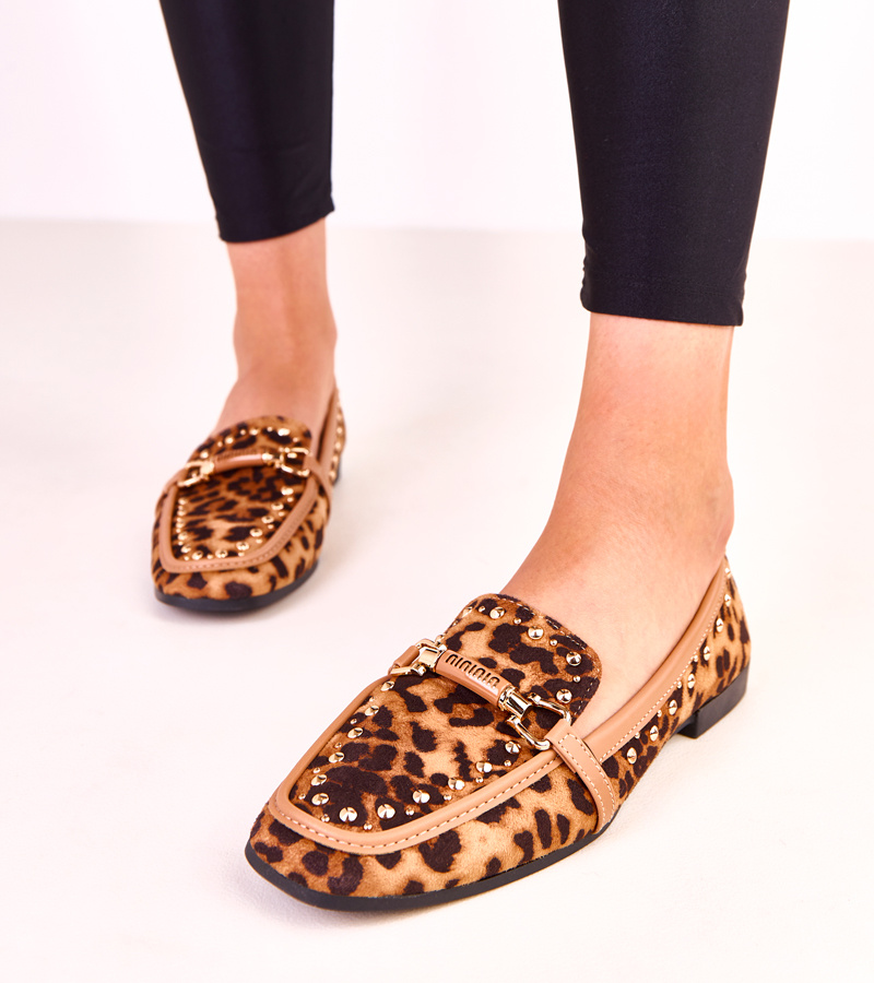 Dirželiniai balerinos iš dirbtinio zomšo su kniedėmis „Molia“