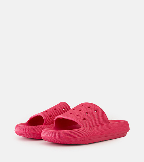 Tamsiai rožinės perforuotos šlepetės Adonay