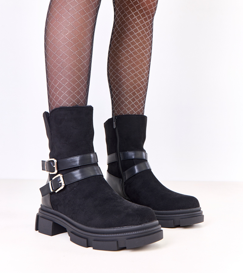 Juodi pašiltinti aulinukai su sagtelėmis Lulisa