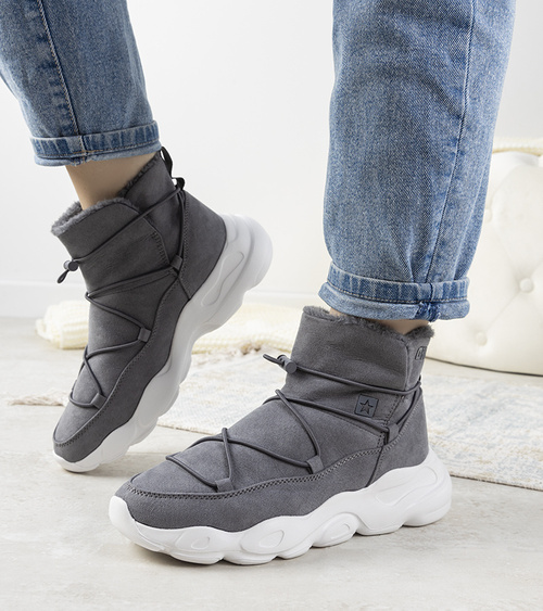 Pilkos stilingi moteriški sniego batai Big Star