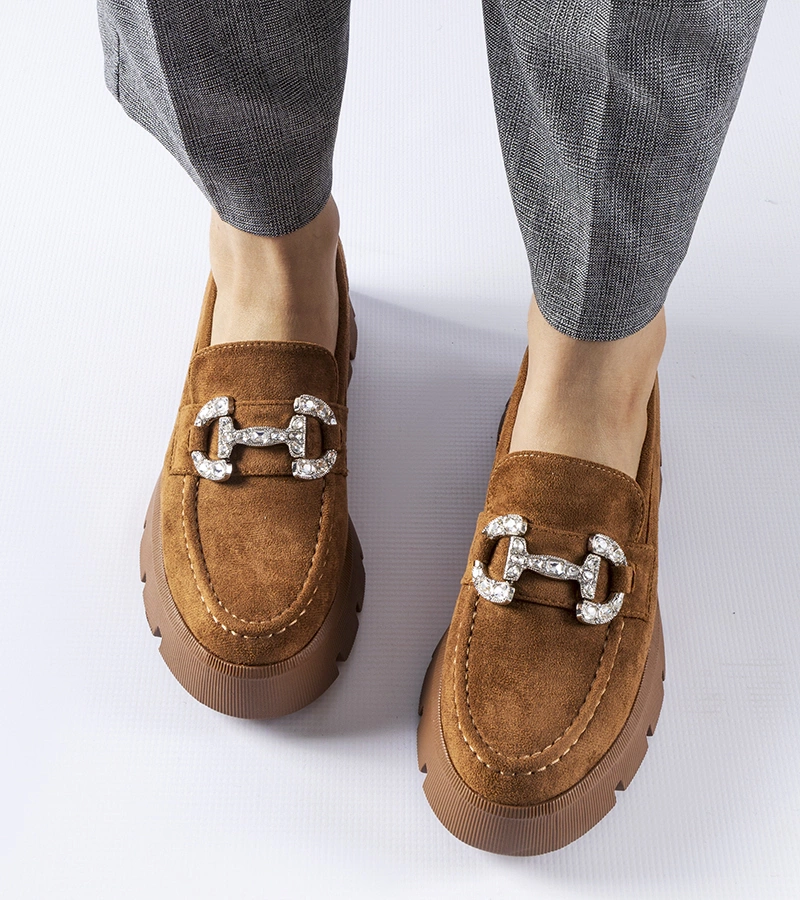 Rudi mokasinai su cirkoniais Giacomo