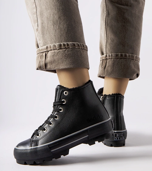 Juodi pašiltinti sportbačiai Big Star MM274039