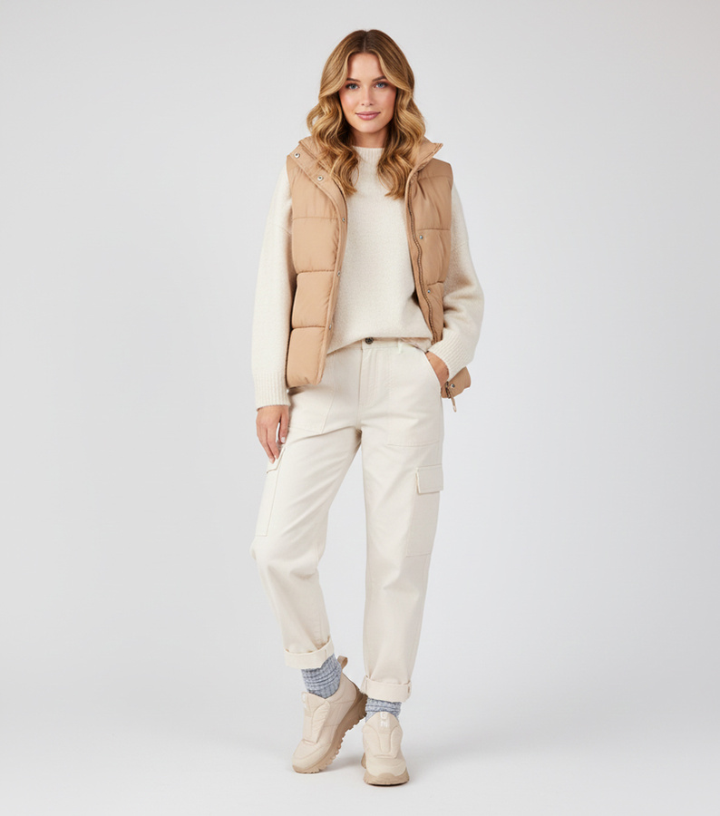 Smėlio spalvos moteriški sniego batai su lipukais Penny