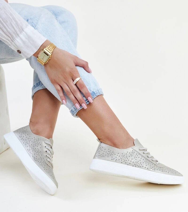 Auksiniai sportiniai bateliai iš eko odos „Whitley“