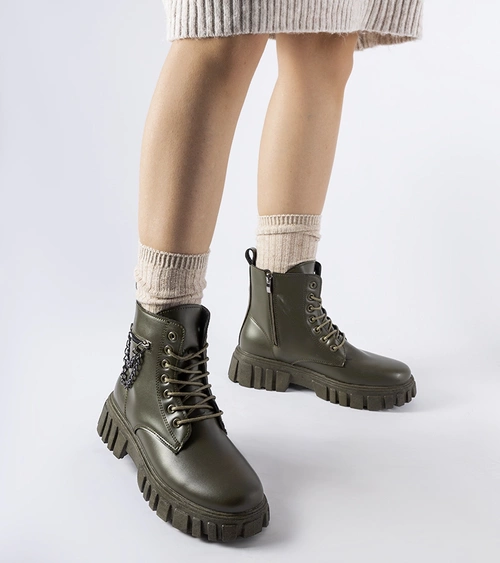 Tamsiai žalini aulinukai su kišene Spadafore