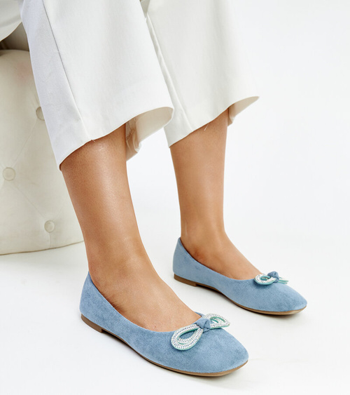 Mėlyni balerinos su kaspinu Gaillou