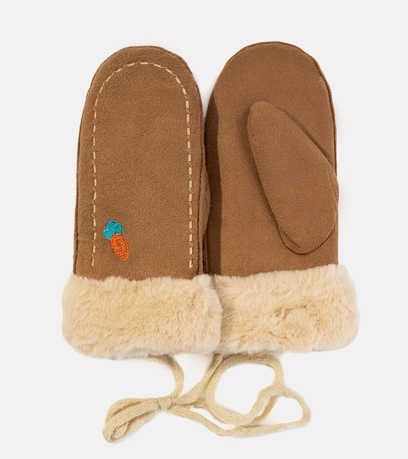 Rudos vaikiškos pirštinės Carrot