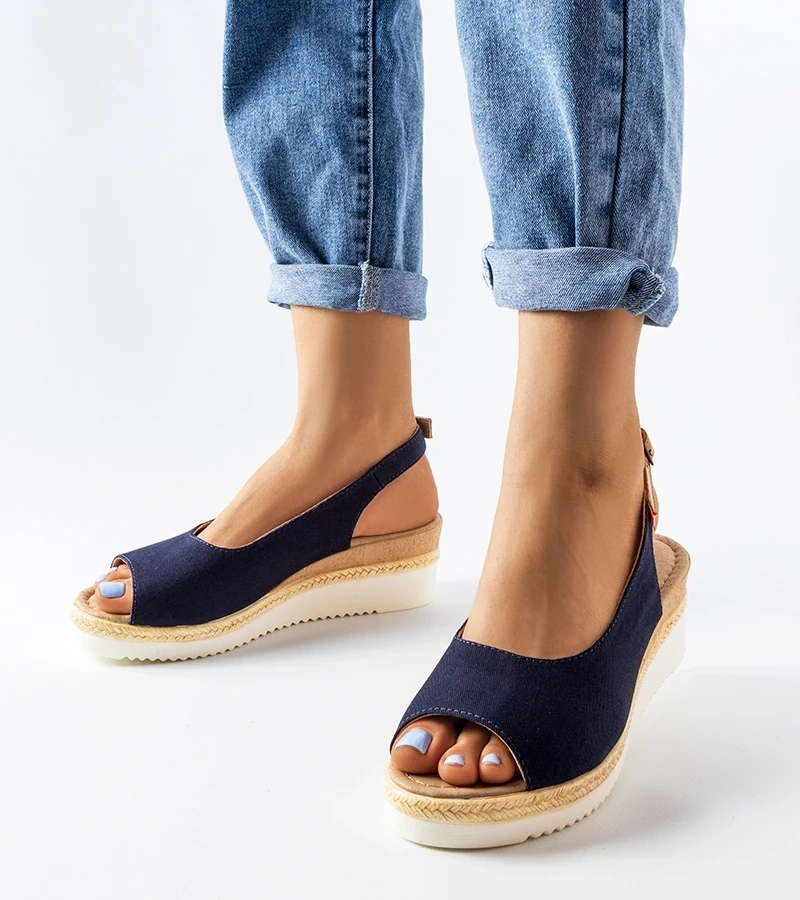 Tamsiai mėlyni „Big Star JJ276046“ basutės ant platformos