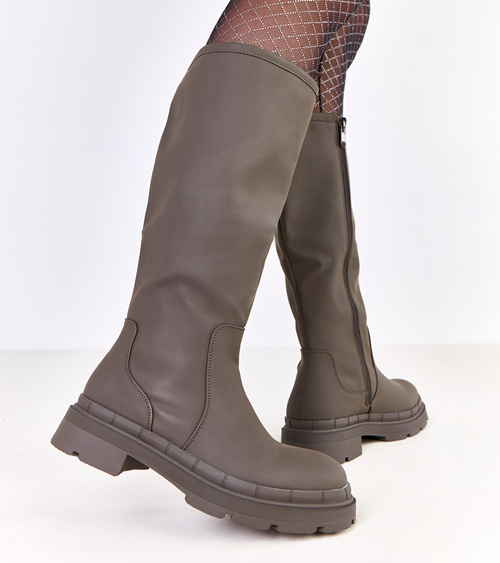 Žalios matinės ekos odos auliniai batai „Delita“