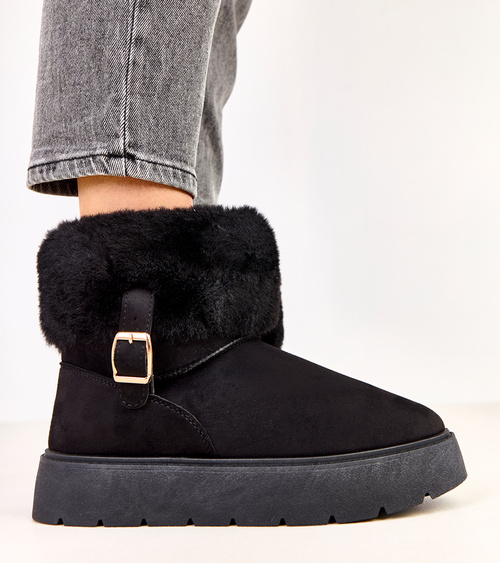 Juodi platforminiai sniego batai su sagtimi Salini