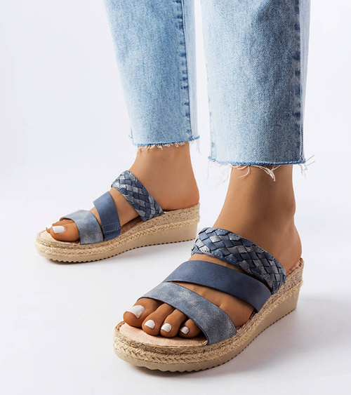 Mėlyni platforminiai batai Boston