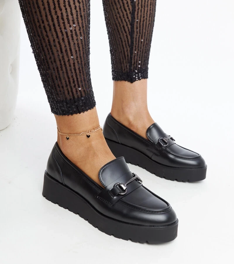 Juodi „Oili“ mokasiniai ant platformos