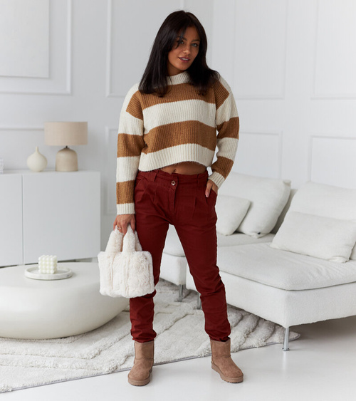 Raudonos tamprios moteriškos kelnės Rodrigues