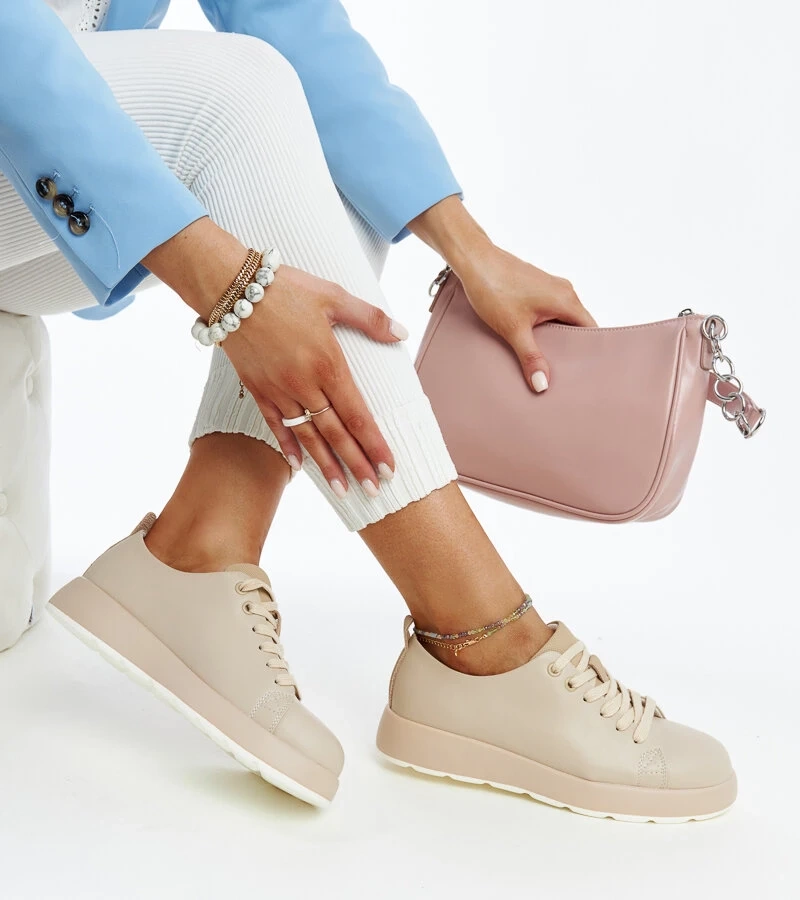 Smėliniai odiniai sportiniai bateliai Samaha