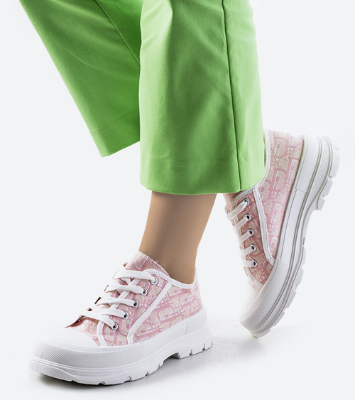 Rožiniai sportiniai bateliai ant platformos Valida