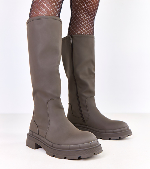 Žalios matinės ekos odos auliniai batai „Delita“