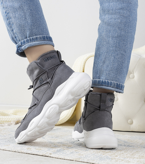 Pilkos stilingi moteriški sniego batai Big Star