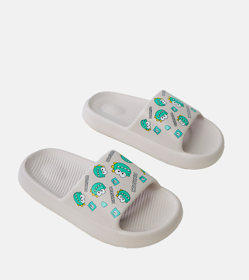 Pilki vaikiški šlepetės su Dino atspaudu