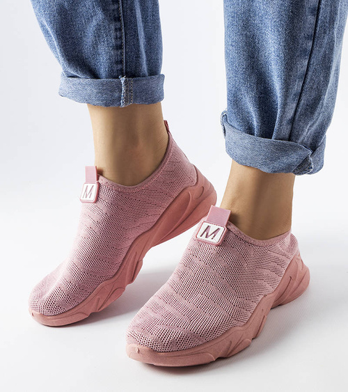 Rožiniai moteriški sportiniai audinio batai Aaron