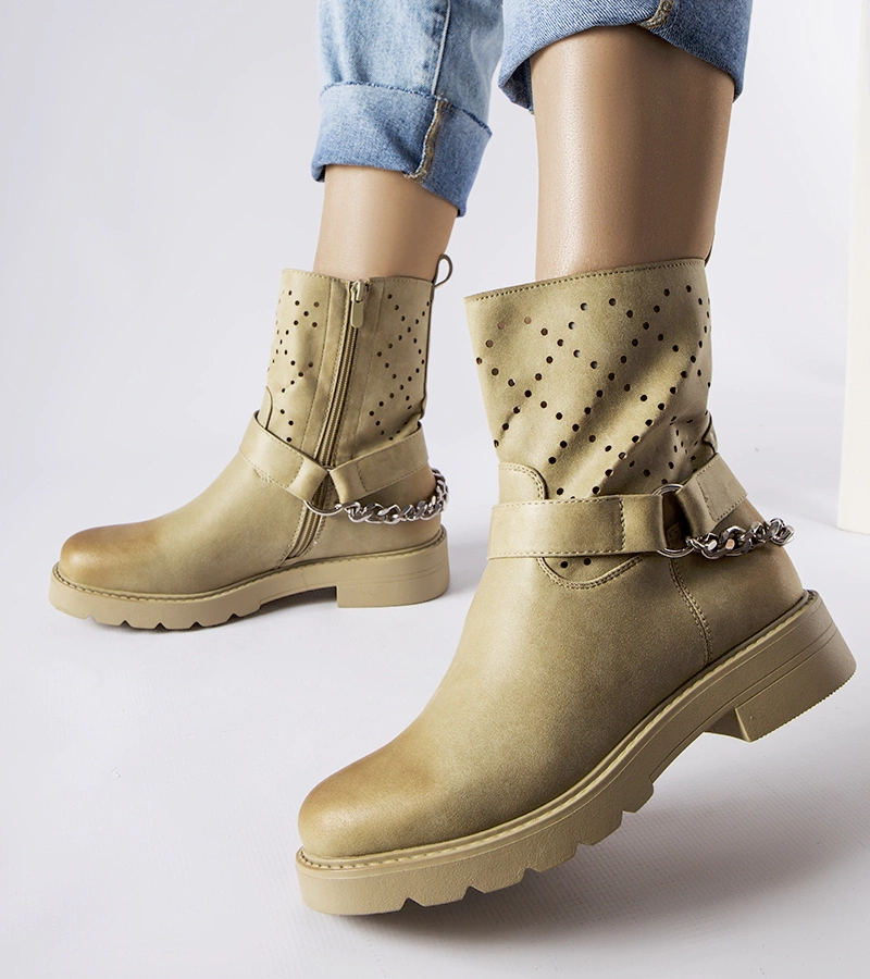 Žali ažūriniai aulinukai su grandine Procopio