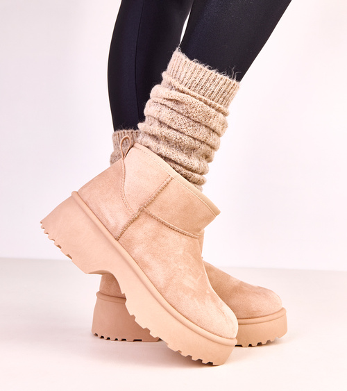 Kreminės žemos dirbtinio zomšo sniego batai Joshua