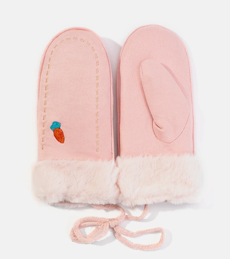 Rožinės vaikiškos pirštinės Carrot