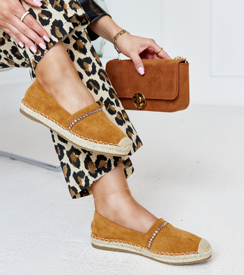 Rudos espadrilės su cirkoniais Abia