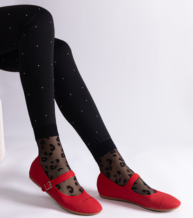 Raudoni matiniai „Longhola“ balerinai