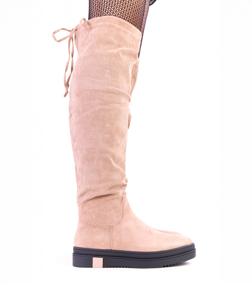 Smėlio spalvos auliniai batai ant platformos „Barissa“