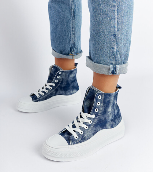 Tamsiai mėlyni sportiniai bateliai ant platformos „Vicente“