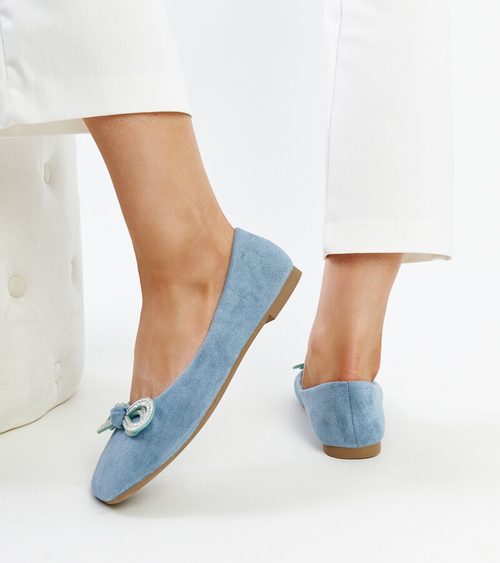 Mėlyni balerinos su kaspinu Gaillou