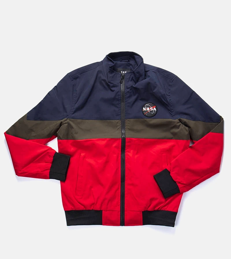 Tamsiai mėlyna vyriška striukė su stovu Marmion