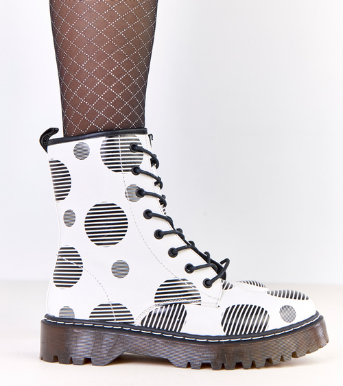 Baltos moteriškos platforminiai auliniai batai „Merelin“