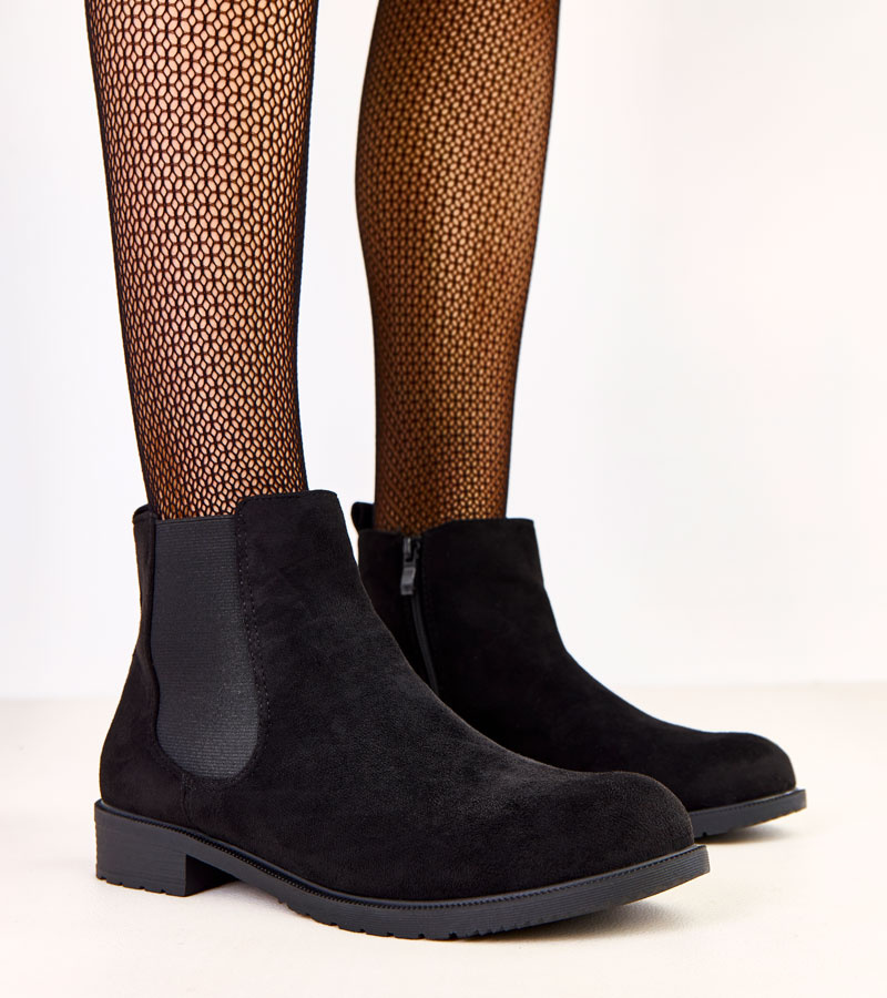 Juodi plokščiapadžiai aulinukai su elastinga įsiuve Salomi