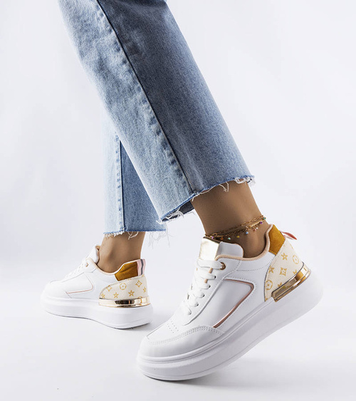 Balti sportbačiai su smėlio spalvos intarpais Margarita