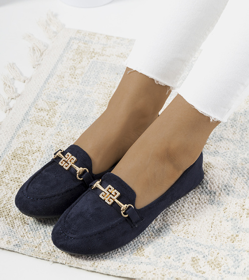 Tamsiai mėlyni mokasinai su sagtimi Cardoso