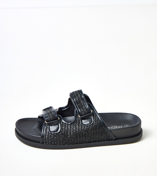 Juodi vąšeliu nerti šlepetės su reguliuojamais dirželiais Kliris