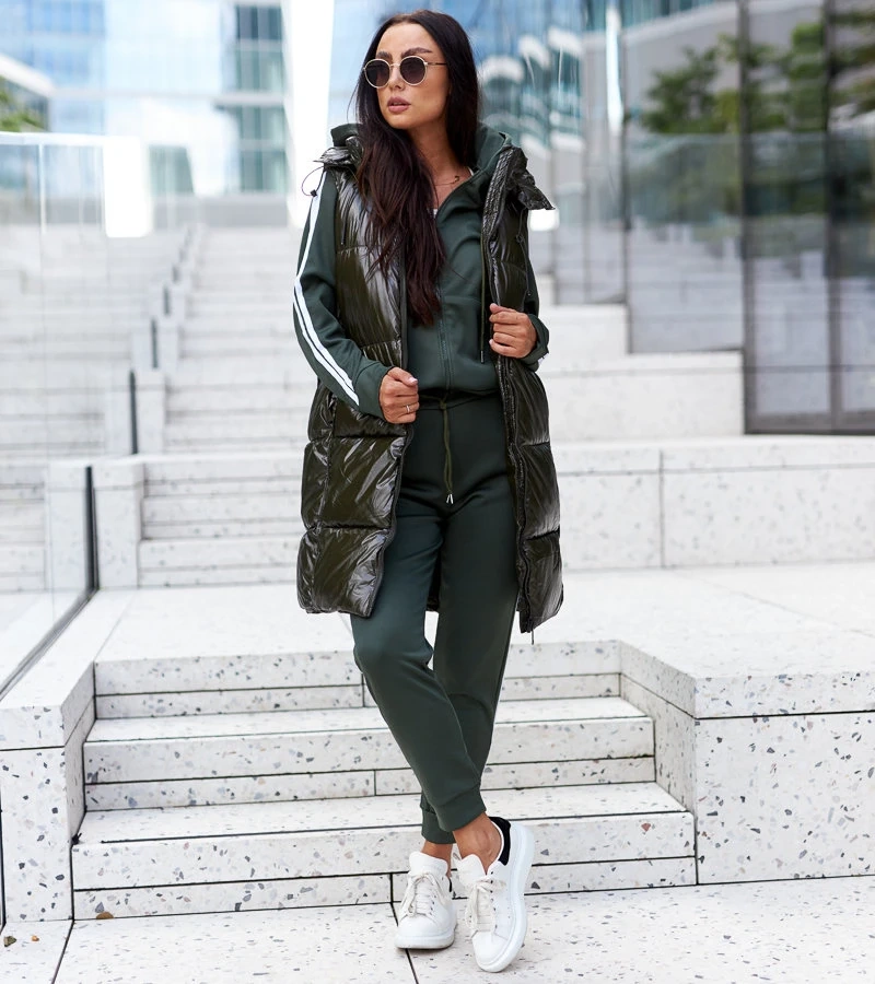 Žalias liemenė su nuimamu gobtuvu Artemia