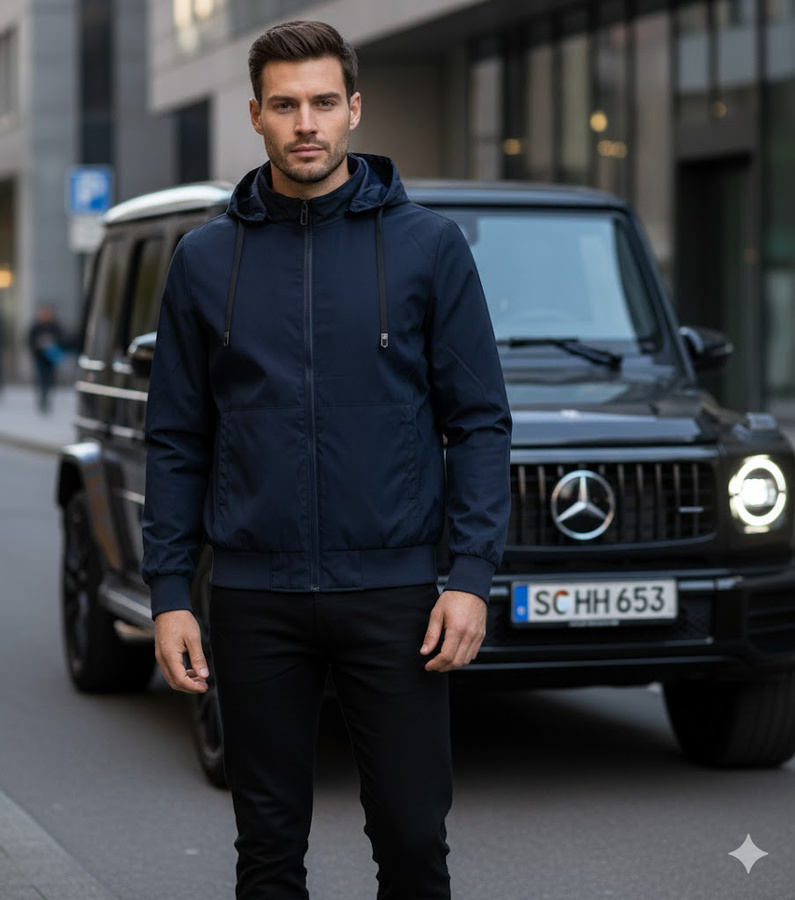 Juoda vyriška vėjui atspari striukė Boulé