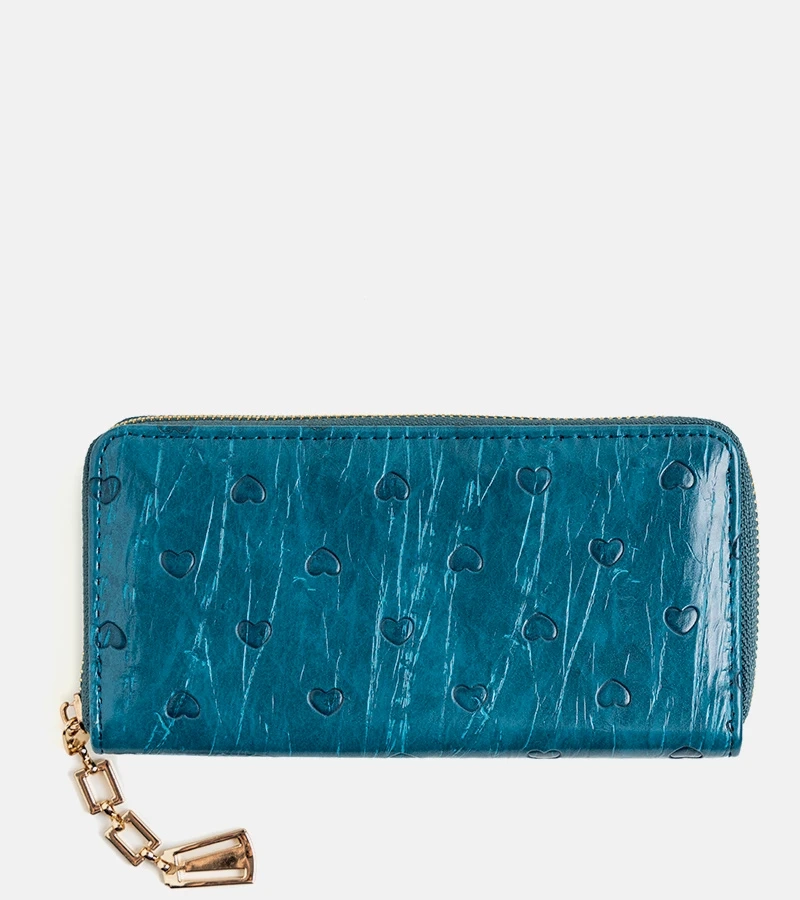 Mėlyna širdelių rašto Dumont piniginė