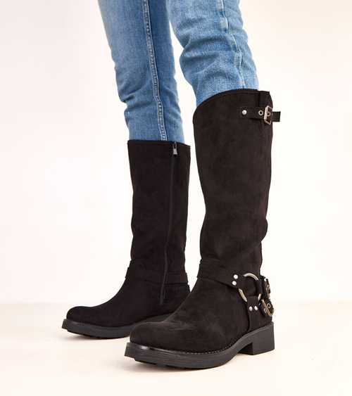 Juodi auliniai batai su dekoratyvinėmis sagtimis Merena