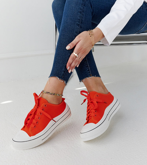 Oranžiniai platforminiai sportbačiai „Fiori“