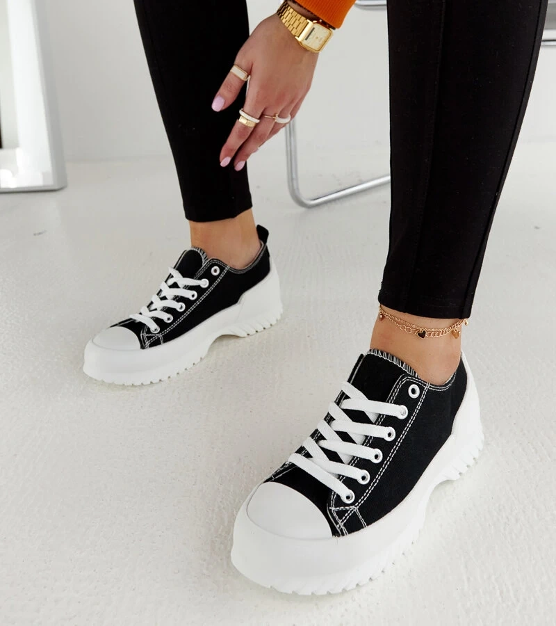 Juodi „Monteleone“ platforminiai sportbačiai